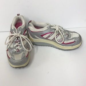 Skechers Shape-ups Pink, gray, silver. Sz 7